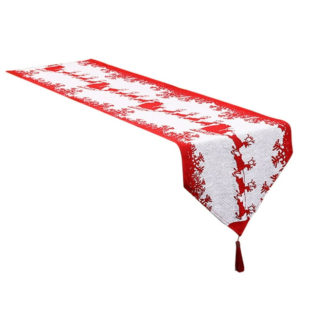 Camino De Mesa De Navidad Para Fiesta, Cubierta De Mesa Temática De Navidad, Decoración De Escritorio De Navidad, Regalo De Año Nuevo Serendint HA043236-01