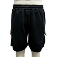thumbnail image 6 of Men Summer Cargo Shorts Elastic Waist Drawstring Waffle Texture Multi Pockets with Zipper Sides Loose Fit Casual Workout Mid Length for Young Adults, 6 of 7