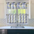thumbnail image 3 of Kitchen Curtains 24 Inch Short - 3 Panel Set, Shark Whale Dolphin Ocean Theme, Rod Pocket Window Curtain, 100% Polyester for Nautical Farmhouse Kitchen, Easy Wash, 3 of 6
