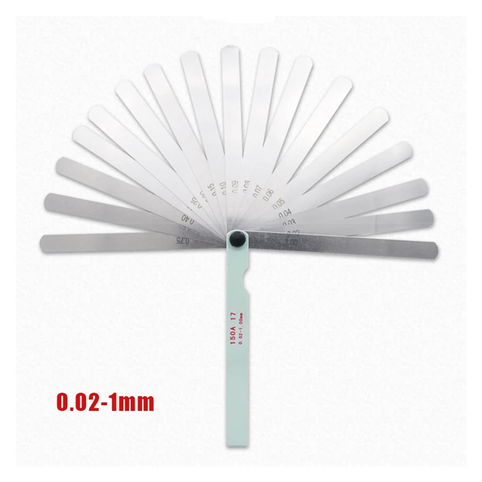 17 Blades Feeler Gauge Thickness Gauges Measurment Tool Gap Wedge for Engine Valve Adjustment 0.02-1mm Percision Measuring Tools ,Easy Identification