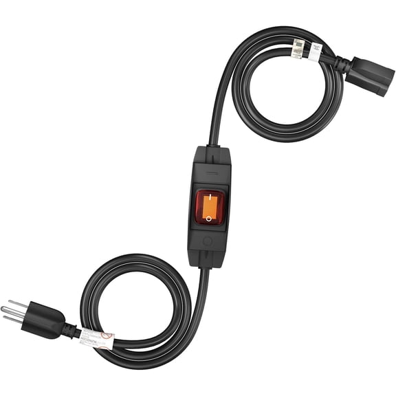 1875W Outdoor Extension Cord with Waterproof Switch 6 Feet