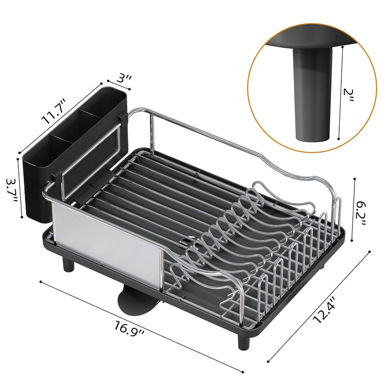 KINGRACK 304 Stainless Steel Dish Drying Rack, Black photo 2