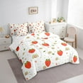 thumbnail image 3 of jejeloiu Cute Strawberry Bedding Comforter Set 7pcs,Boho Rainbow Queen Bedding Sets,Red White Green Queen Sheet Sets For Girl Teens,Super Cozy Room Decor Reversible, 3 of 8