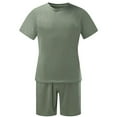thumbnail image 3 of NGTEVOOS Men 2 Piece O-Neck Short Sleeve Tee Shirts And Fit Sport Shorts Set, 3 of 6