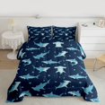 thumbnail image 2 of Feelyou Blue Shark Animal Twin Comforter Sets, Ocean Stars Child Bedding Set, 2pcs, 2 of 8
