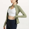 thumbnail image 4 of Frostluinai Womens Workout Zip Up Jackets Long Sleeve Slim Fit Athletic Jackets Solid Color Comzy Jacket Lightweight Hiking Jackets with Pocket, 4 of 6
