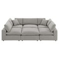 thumbnail image 2 of Modway Commix 6-Piece Upholstered Wood & Fabric Sectional Sofa in Light Gray, 2 of 5