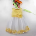 thumbnail image 3 of MSemis Kids Wedding Party Bowknot Petals Flower Girl Dress Yellow 12, 3 of 6