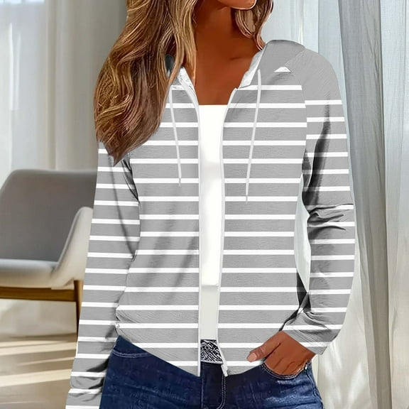 Ailaofu Women's Zip Up Hoodies Long Sleeve Sweatshirts Spring Outfits Casual Oversized Full Zip Hooded Jacket 2026 Fashion