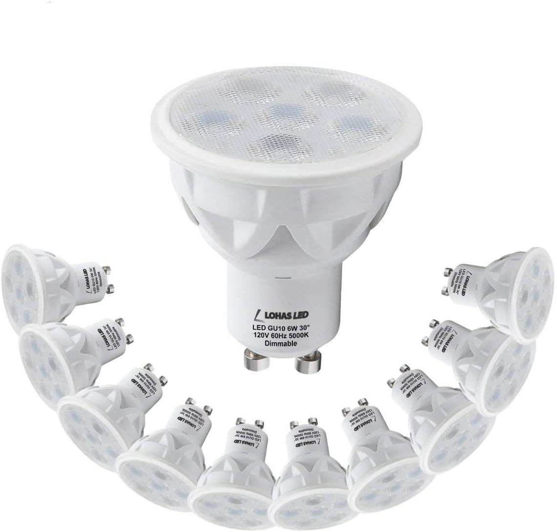 LOHAS GU10 LED Bulb Dimmable, 50W Halogen Pot Lights Replacement, 6W