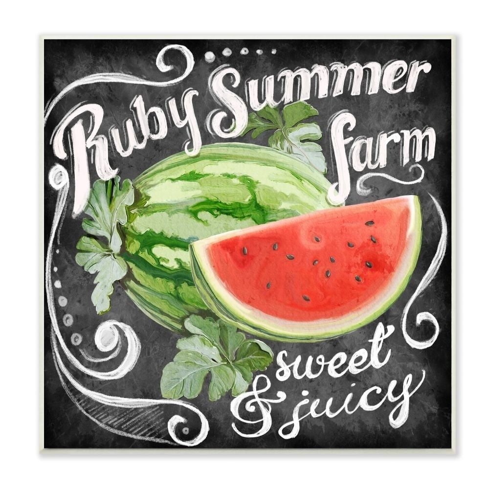 Stupell Industries Watermelon Farm Rustic Sign Word Design Wall Plaque Art by Art Licensing Studio