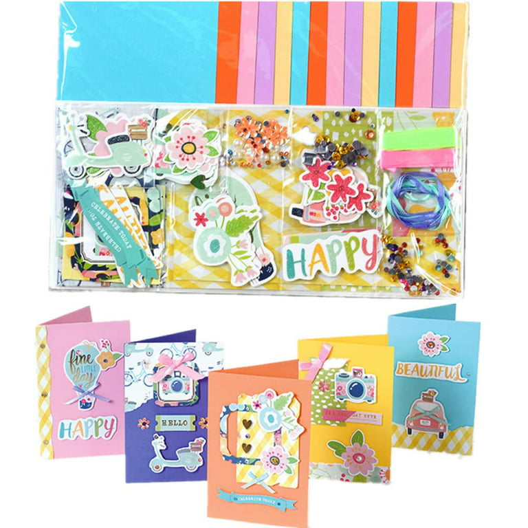 Paper Card Making Kits Colorful Handmade Greeting Card Kits DIY Making  Material Set for Birthday Invitation, Thanksgiving, Christmas,Holiday,Baby  Shower 