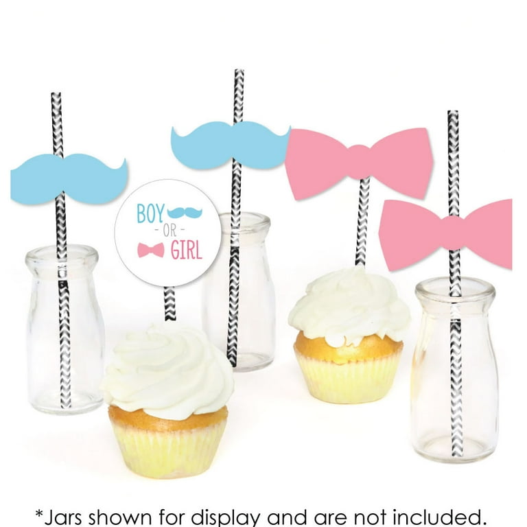 Big Dot Of Happiness What Will It Bee - Paper Straw Decor - Gender Reveal  Striped Decor Straws 24 Ct