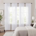 thumbnail image 3 of OVZME White Sheer Curtains 4 Panels 84 Inch Long, Rod Pocket Voile Sheer Wide Window Drapes for Sliding Door Living Room, 52x84 Inch Each Panel, 3 of 9
