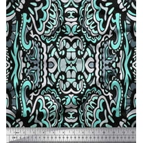 Soimoi Cotton Duck Fabric Floral & Paisley Decorative Print Fabric by Yard 42 Inch Wide