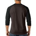 thumbnail image 4 of Men's Shirts 3/4 Sleeve Crewneck Henley Shirt Basic Coffee Tee Shirts with Button Men Shirts Casual, 4 of 6