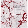 thumbnail image 2 of SAFAVIEH Amelia Pemala Abstract Area Rug, Gray/Red, 6'7" x 6'7" Square, 2 of 12