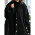 thumbnail image 4 of Women'S Autumn and Winter Long-Sleeved Hooded Loose Corduroy Casual Jacket Black XL, 4 of 6