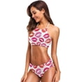 thumbnail image 3 of Dreamtimes Set of Beautiful Red Lips Swimsuits Padded Bikini Sets Sexy Swimwear for Women, XX-Large, 3 of 7