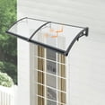 thumbnail image 6 of Grey & Clear Aluminum Door Awning - 62" Wall Mounted Rain Canopy with Drainage System, 187lb Capacity, 6 of 15