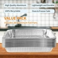 thumbnail image 3 of LUCKMETA 21" x 13 ” Aluminum Foil Pans With Lids (20 Pack), Full-Size Deep Steam Pan and Oven Buffet Trays, Food Containers for Catering, Baking, Roasting & Reheating, Recyclable, 3 of 8