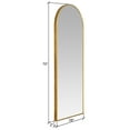 Nadia Arch Gold Metal 70"x28" Modern Floor Mirror