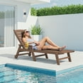 thumbnail image 6 of SERWALL Patio Chaise Lounge Chair Set of 2, 78'' Long 5-Positions Adjustable HDPE Outdoor Lounge Chair Brown, 6 of 9