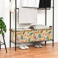 thumbnail image 3 of Yayeee Foldable Storage Basket for Shelves with Handles Set of 2 Waterproof Cloth Bins, Orange Leaves, 3 of 7