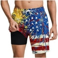 thumbnail image 2 of PNTUTB Men's Fashion Printed Casual Elastic Drawstring Loose Comfortable Summer Lined Beach Shorts with Pockets, 2 of 6
