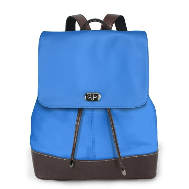 Disketp Dodgerblue Mochila de Cuero para Mujer, Bolso de Espalda Antirrobo con Estilo para Viaje, Trabajo y Uso Diario