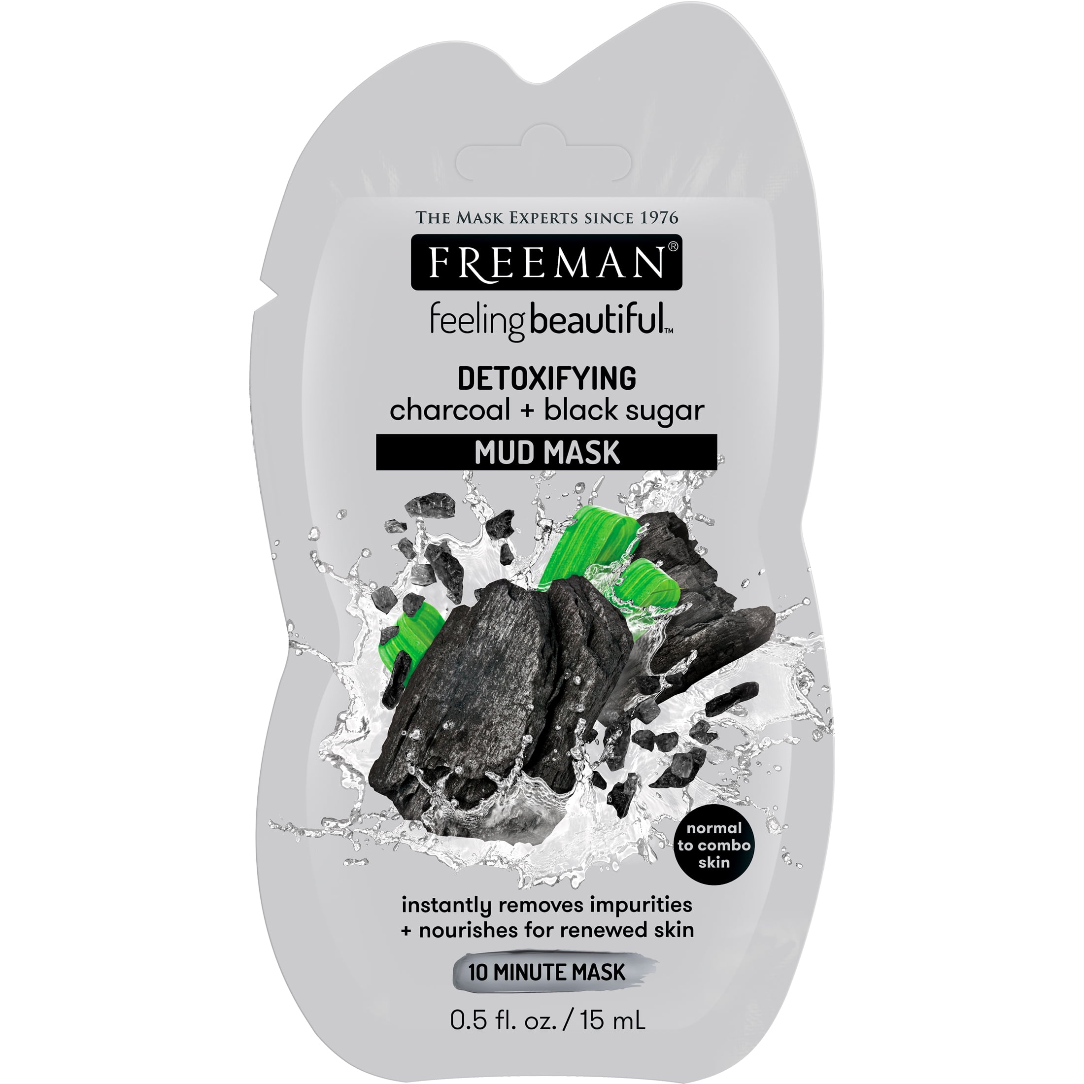 Freeman Feeling Beautiful Face Mask, Charcoal & Black Sugar Mud 0.5 fl