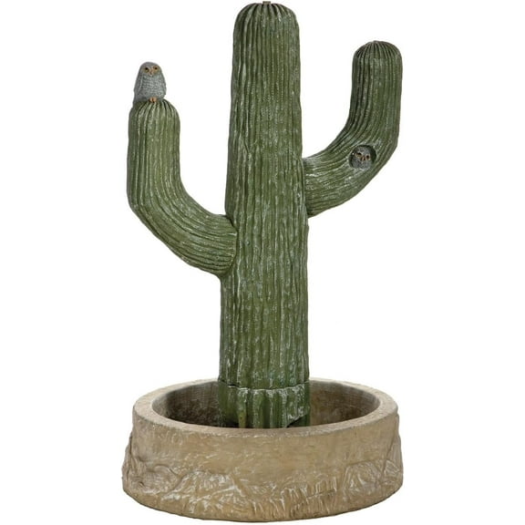 Solid Rock Stoneworks Concrete Cactus Fountain - 40" Tall - Lifelike