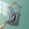 thumbnail image 2 of Ashirexll Tank Tops for Women Fashion Summer Casual Solid Color Loose Round Neck Tank with Built in Bra, 2 of 6