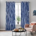 thumbnail image 4 of Vintage Wave Lines Kitchen Curtains Window Panels, Classic Minimalist Striped Navy Blue Insulated Window Treatment Curtain, Grommet Curtains for Bedroom/Living Room/Bathroom, 2 Piece 42"Wx84"L, 4 of 8