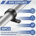thumbnail image 3 of 50 Pcs PEX Pipe Support with Screws Two Hole Mount Plastic Pipe Clamp Easy to Install Tubing Support for PEX Black with Screwdriver, 3 of 11
