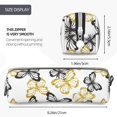 thumbnail image 3 of Yiaed Golden Glitter Butterflies Print Leather Pencil Case - Leather Pen Pencil Holder - Elegant & Practical Pencil Pouch for Work & Office, 3 of 7