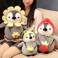 thumbnail image 2 of LIWEN Penguin Plush Toy Birthday Gift with Cross-body Bag Accompanying Doll Cute Fruit Hat Penguin Stuffed Animal for Children, 2 of 8