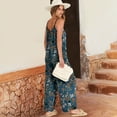 thumbnail image 6 of Luniro Jumpsuits for Women Spaghetti Strap Wide Leg Boho Jumpsuit Casual Summer Dressy Rompers 2026, 6 of 12