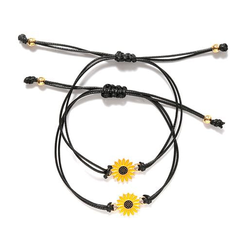 Aiyo Nice Sunflower Pinky Promise Bracelets Best Friend Long Distance Friendship Gifts for Women Teen Girls Couple Family Friendship Jewelry