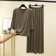 thumbnail image 1 of Puyaiuu Women's Modal Pajama Set, Solid Color Three-Quarter Sleeve Relaxed Fit Sleepwear Gift, 1 of 5