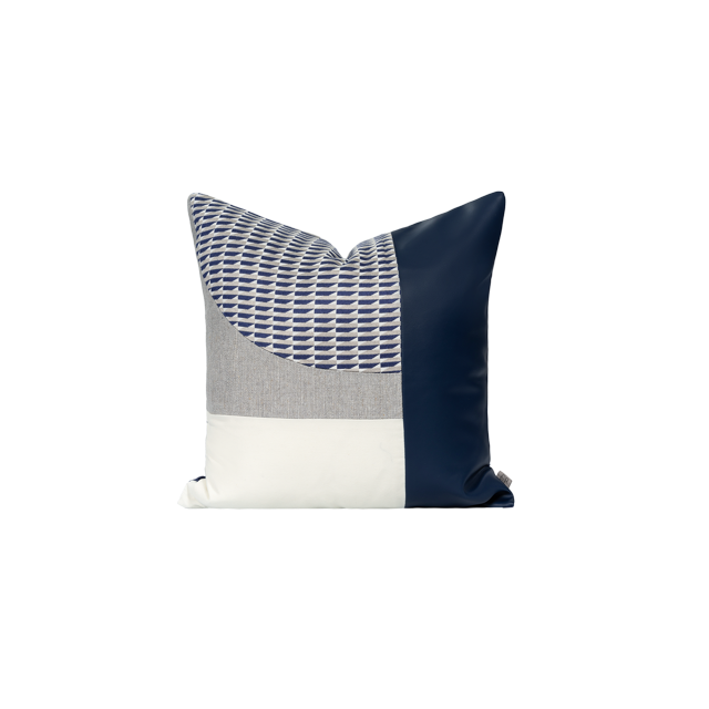 KOSSMAI Square Patchwork 3D Geometric Cushion Cover & Insert Throws Pillow for Home Deco 17.7" X 17.7"