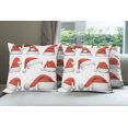 thumbnail image 6 of Ambesonne Christmas Throw Pillow Cover 4 Pack, Santa Hats Pattern, 20", Red and White, 6 of 7