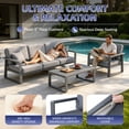 thumbnail image 6 of Aluminum Patio Furniture Set,7 Seat Outdoor Conversation Set with Thick Cushions and Coffee Table,Modern Metal Patio Sofa Set Gray, 6 of 8