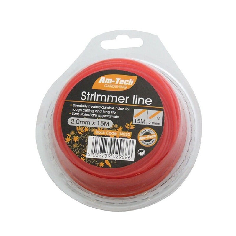 15m x 2mm STRONG Strimmer Line Nylon Wire Round String Medium Electric Trimmer