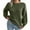 Army Green, variant on Womens Colorful Long Sleeve Off Shoulder Knit Sweater Crew Neck Sweater