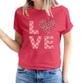 thumbnail image 2 of Fesfesfes T Shirt for Women's Valentine's Day Love Printed Short Sleeved T-shirt Top Short Sleeved Round Neck Top/Shirt Crew Neck T Shirts for Women XL(US:10), 2 of 6