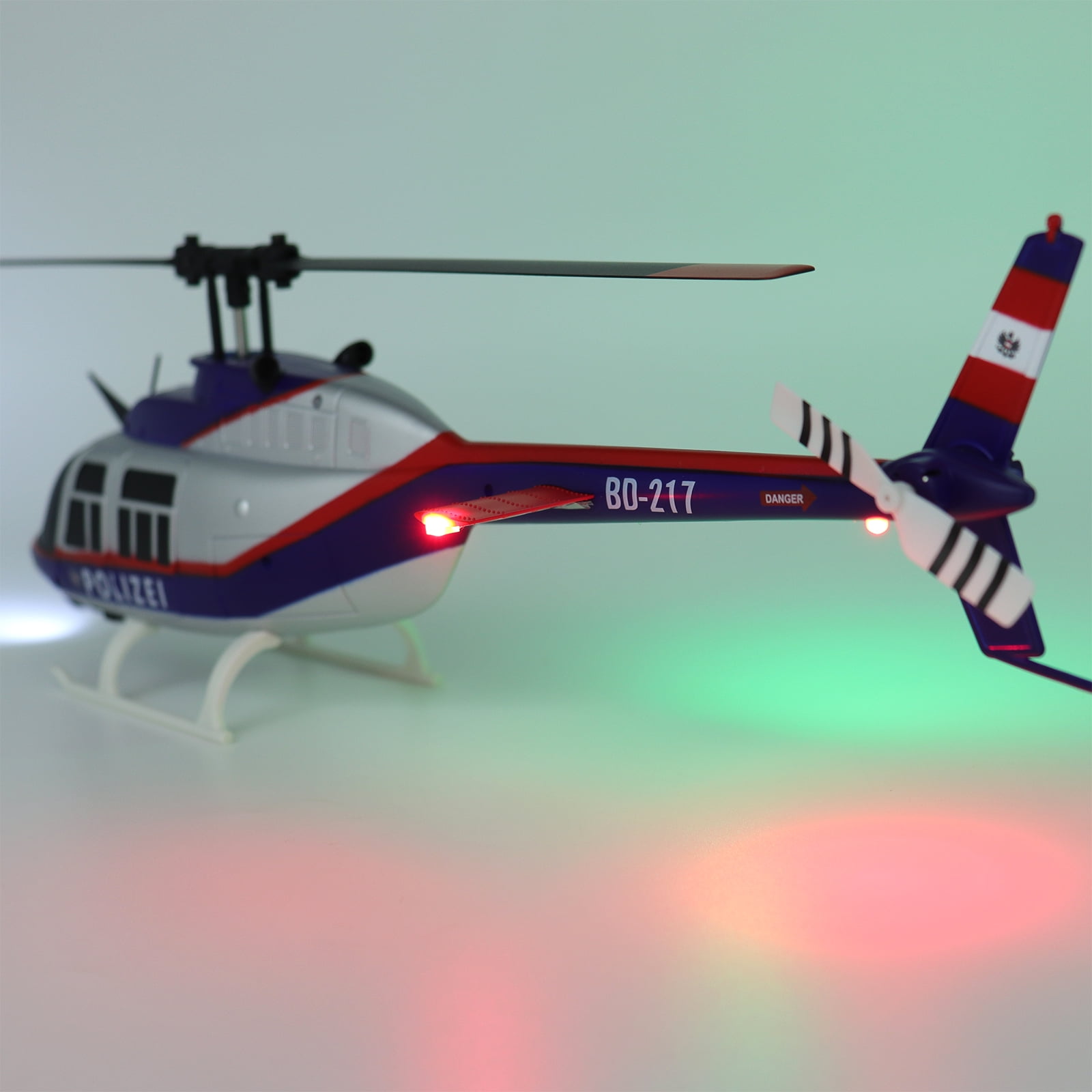 C138 Bell206 RC Helicopter, 1:33 Scale Flybarless Single-Rotor Remote Control Helicopter with 6-Axis Gyro & Optical Flow, 2.4G 6CH RC Aircraft Brushless Motor with One Click Roll Takeoff and Landing