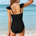thumbnail image 6 of Mceream Girls Swimsuit One Piece Ruffle Ruched Square Neck Tummy Control Bathing Suit Adjustable Strap Backless Swimwear for Teen Girls 5-15 Years, 6 of 7