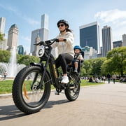 Helokeep 26 Black Fat Tire High Performance Cargo Electric Bike for Women, 4000W Peak 2000W, 40MPH, 48V 25Ah UL2849 Off-Road Ebike