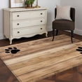 thumbnail image 5 of 4x6 Washable Area Rug, Farmhouse Non-Slip Rectangle Rug for Living Room Office, Cute Animal Claws Brown Retro Wood Texture Board Indoor Accent Floor Mat for Home Decor, 5 of 9